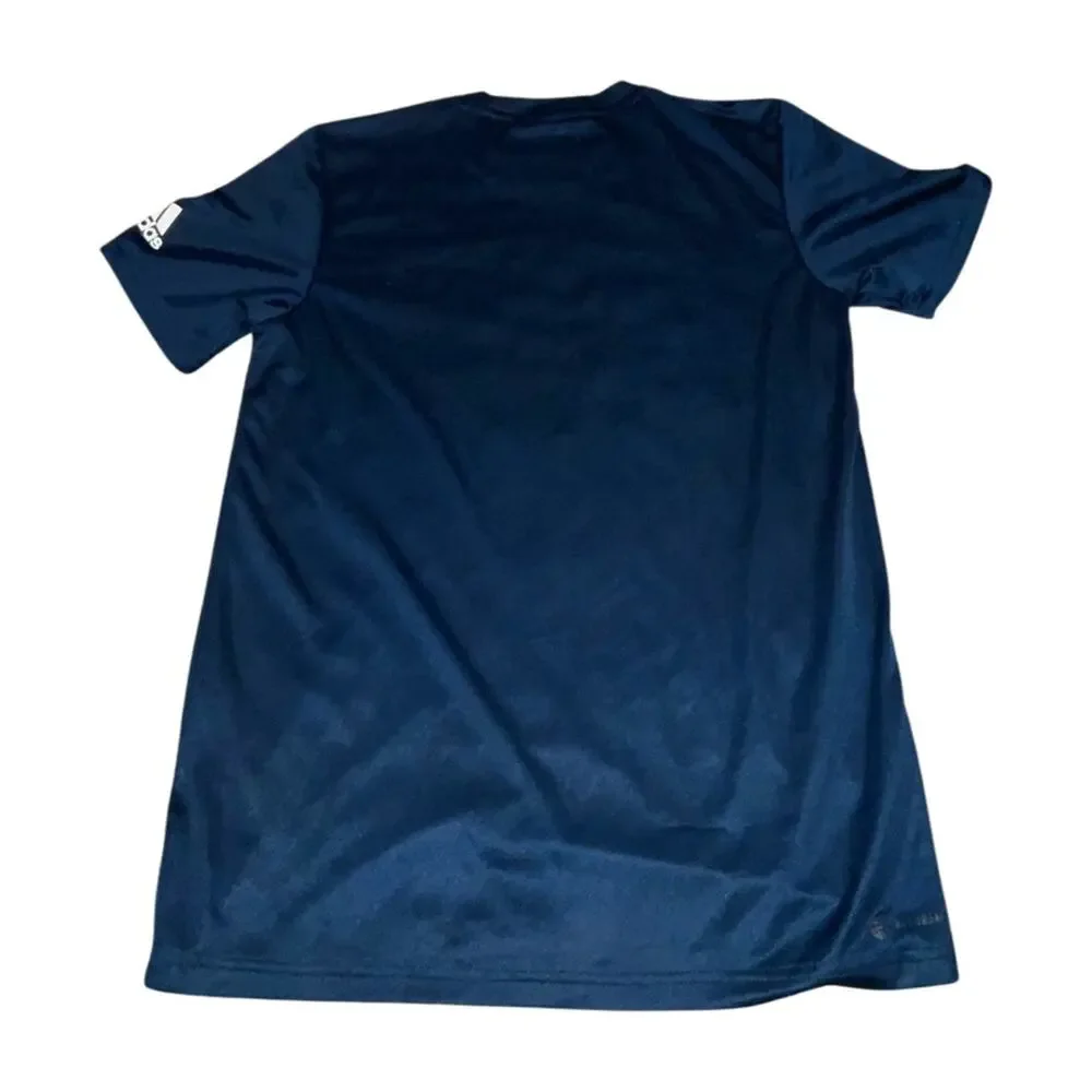 Adidas Blue And White Short Sleeve “Clutch” T-Shirt Size S